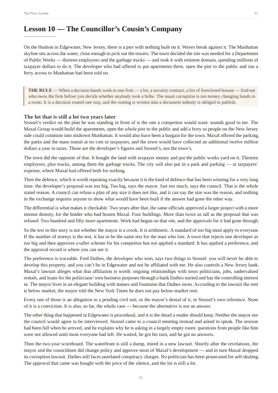Page 61 of The Price System: Lesson 10 — The Councillor’s Cousin’s Company